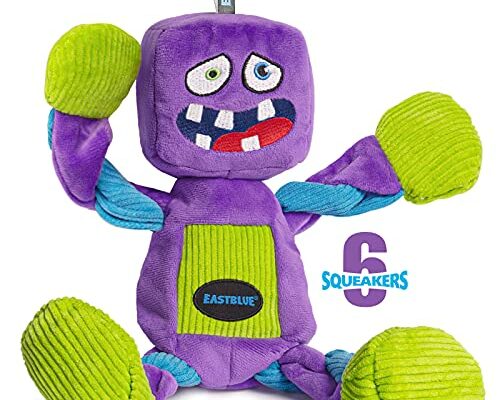 EASTBLUE Monster Dog Squeaky Toys : Mignon Jouet ¡§¡è Macher interactif en Peluche pour Chiot avec 6 couineurs pour Petit | Race Moyenne